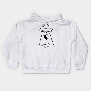 See U Later Kitty - Cat & Spaceship Kids Hoodie